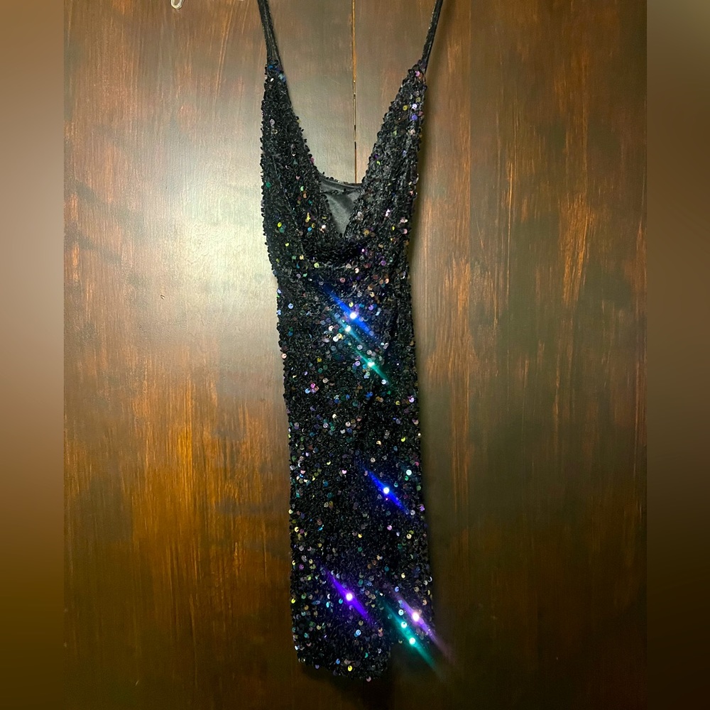 Vici midnight blue sequin mini dress - XS